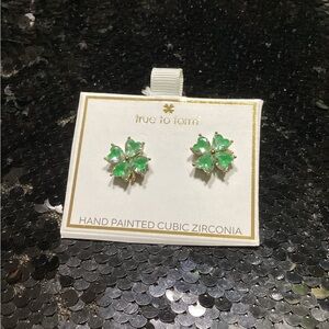 True to Form Green Clover Earrings